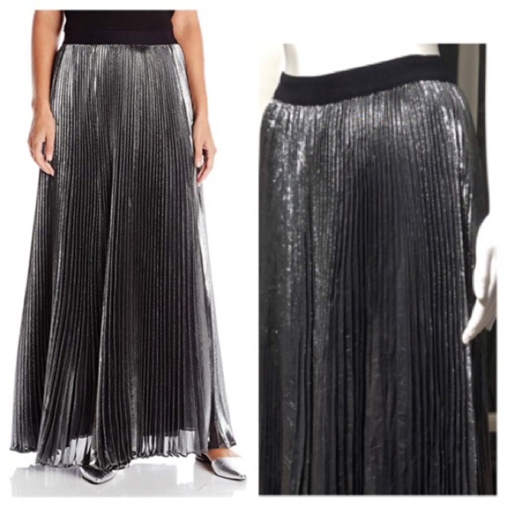 Rebecca Taylor Metallic maxi skirt Gunmetal